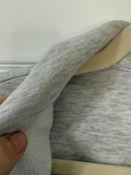 Skims Cotton Fleece Zip Up Shirt Jacket In Grey - Picture 5 of 6